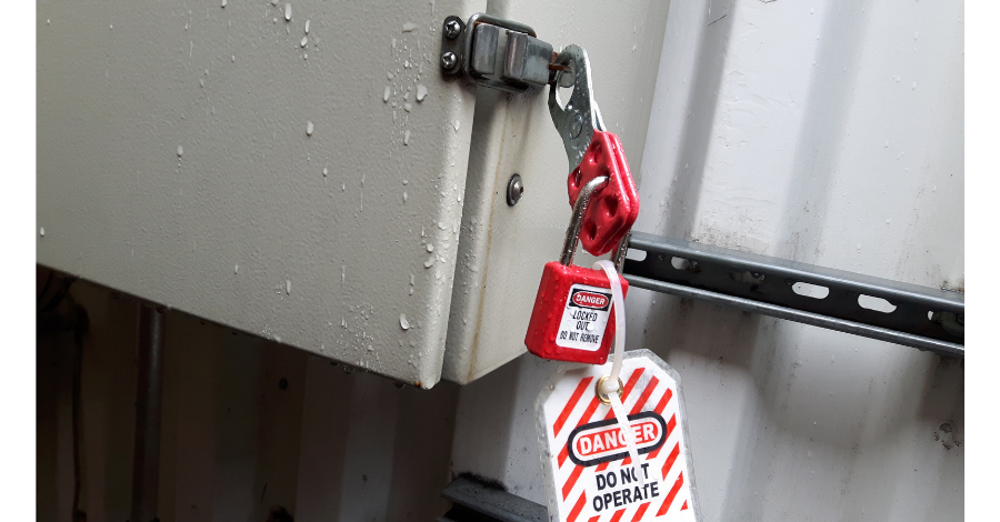 Lockout and tagging - Electrical Hazard: To identify a device and its locked status, people use...
